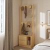 FUFU&GAGA Minimalist Light - wooden Small Wardrobe with Hanging Rod, Hooks and Drawers - 2 of 4