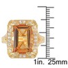 EVERLY JEWELRY |Yellow Plated Sterling Silver 0.04 CT TW Diamond And 7 3/5 CT TGW Citrine White Topaz Cocktail Ring - 4 of 4