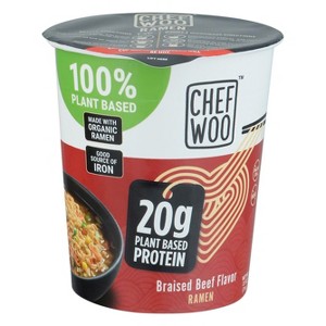 Chef Woo Braised Beef Flavor Ramen - Case of 12 - 2.5 OZ - 1 of 2