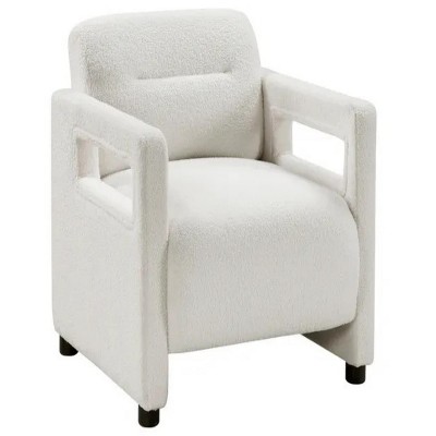 30"Accent Chair Beige Seat Cushion Boucle Upholstery Plywood Frame 1pc Armchair
