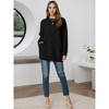 Seta T Women's Fall Winter Round Neck Long Sleeve Casual Tunic Sweater with Pockets - 2 of 4