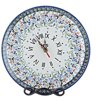 Blue Rose Polish Pottery Z144 Manufaktura Clock