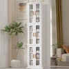 VECELO 3-Tier Tall Corner Cabinet with Doors & Adjustable Shelves, Corner Storage Cabinet for Kitchen or Bathroom, Space Saving, White - 3 of 4