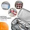 Tirrinia Large Lunch Tote Bag for Men Women Insulated Dual Compartment Leakproof Lunch Box Reusable Thermal Lunch Cooler Tote with Front Pocket - 4 of 4