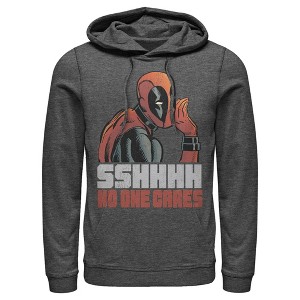 Men's Marvel Deadpool No One Cares Pull Over Hoodie - 1 of 4