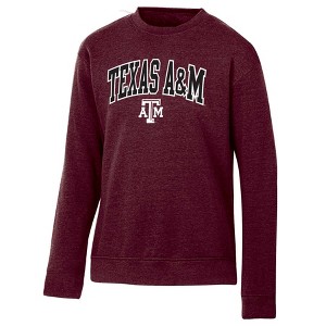 NCAA Texas A&M Aggies Men's Heathered Crew Neck Fleece Sweatshirt - 1 of 3
