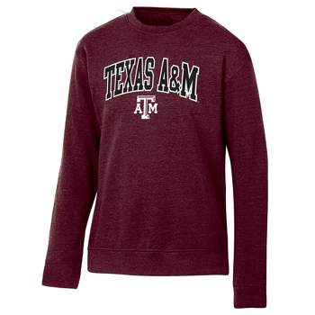 NCAA Texas A&M Aggies Men's Heathered Crew Neck Fleece Sweatshirt