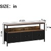 Jojoka 47.2 Inch Dresser TV Stand Fits for TVs up to 55 Inch, Small Media Console Table with 3 Fabric Drawers and Open Shelf - 2 of 4
