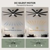 Siljoy 72-in Black LED Ceiling Fan with Dual Color Blades (Black and oak)-Remote Included (8 Blades) - 3 of 4