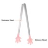 Unique Bargains Stainless Steel Silicone Tips Heart Hand Glove Shape Mini Food Tongs 3 Pcs - 4 of 4