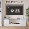 70" White TV Stand for Living Room, Modern TV Console Table for TV Up to 75",Wooden Entertainment Center with Storage Cabinet - 4 of 4