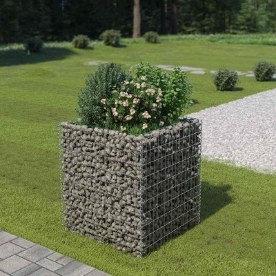 vidaXL Gabion Raised Bed Silver Galvanized steel 177.2 x 35.4 x 19.7 in