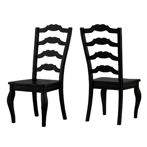 Black ladder back deals chairs