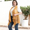Anna-Kaci Women's Plus Size Boho Open Front Crochet Cover Up Sleeveless Shawl Cardigan Vest - 4 of 4