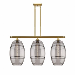 Vaz - 3 Light Stem Hung Island In Industrial Style-19 Inches Tall and 36.5 Inches Wide - 1 of 1