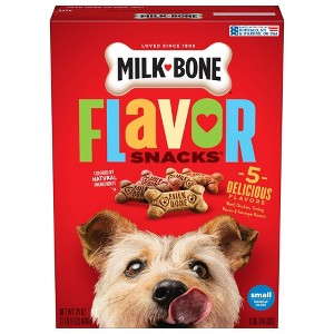 Milk Bone Flavor Snacks Small Dog Biscuits, Flavored Crunchy Dog Treats, 24 oz, Pack of 2 - 1 of 4