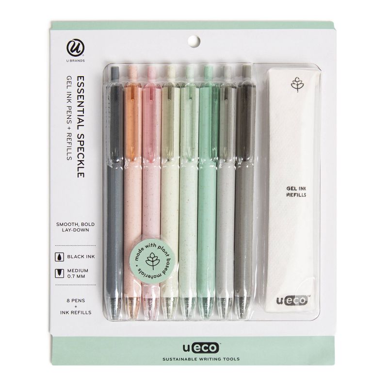 U Brands U-Eco 8ct Gel Ink Pens with Refills Essential Speckle, 3 of 10