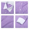 Cloudstyle Men's Dress Shirt Slim Fit Button Down Stripe Checked Shirt - 4 of 4
