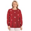 Collections Etc Sparkling Faux Crystal Snowflake Embellished Pullover - 2 of 4