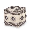 Dalia Square Handwoven Pouf Ivory/Gray/Black - Steve Silver Co.: Wool & Cotton, No Assembly Required - 3 of 4