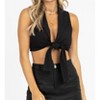 Women's KNOT FRONT CROP TOP - AMBITION - 2 of 4