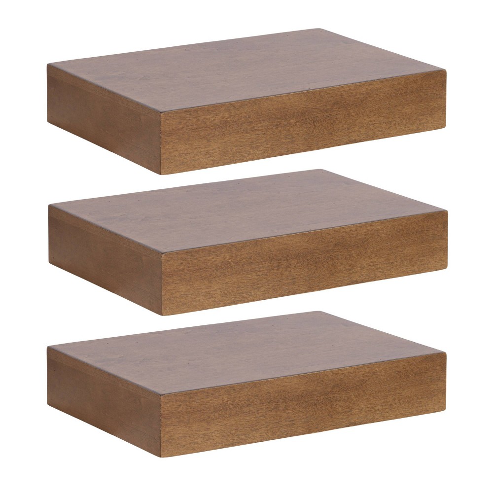 Photos - Garden & Outdoor Decoration Kate & Laurel All Things Decor  12" Havlock Wood Floating Shelves Rustic Brown  Rustic Brown(Set of 3)