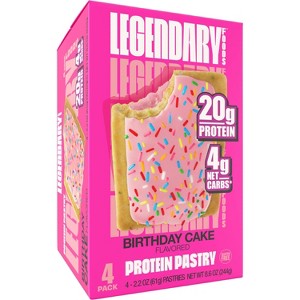 Legendary Foods Gluten Free and Keto Friendly Protein Pastry - Birthday Cake - 8.6oz/4ct - 1 of 4