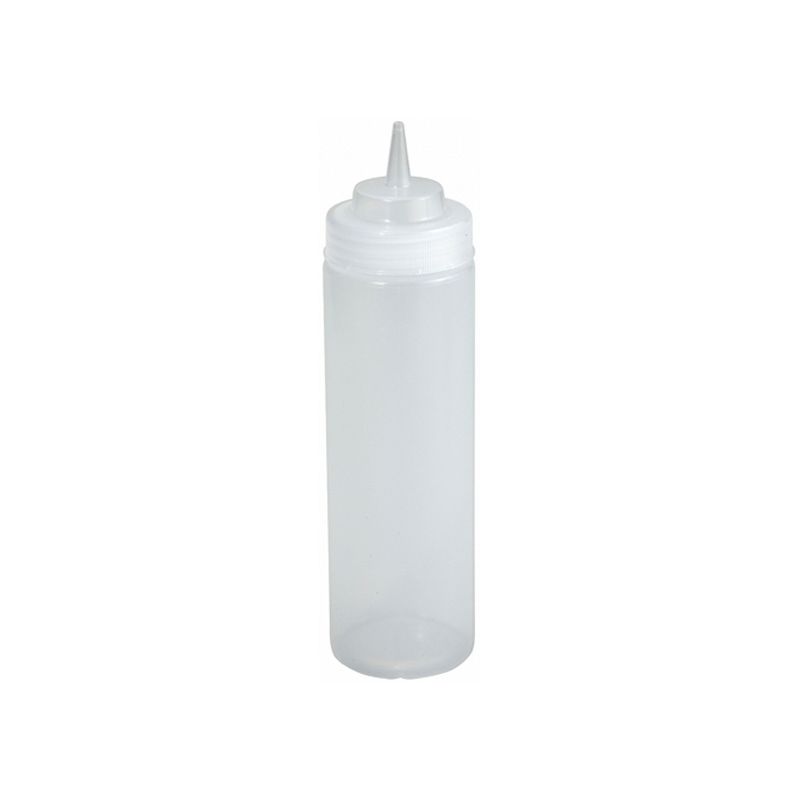 Winco Wide-Mouth Squeeze Bottle, Plastic, Clear, 1 of 2