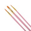 Unique Bargains 3-Piece Set of Pens Applicable Paint Type Oil Paint Brush Style Round Tip Brush Nylon Wood 6.77"-6.89"-6.85" 3Pcs - 3 of 3