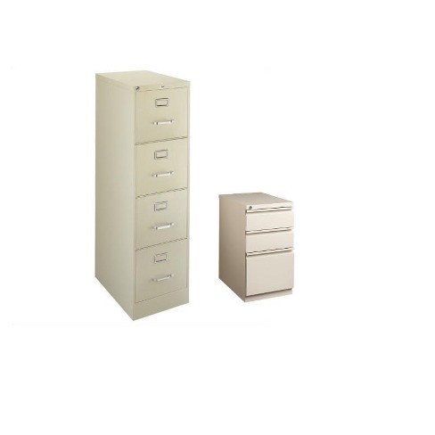 Set Of 2 Value Pack 4 And 3 Drawer Mobile Filing Cabinet In Putty