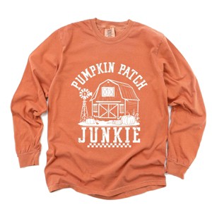 Simply Sage Market Pumpkin Patch Junkie Barn Garment Dyed Long Sleeve - 1 of 4