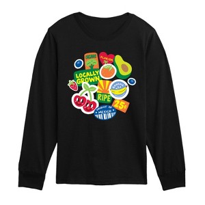 Boys' - Instant Message - Fruit Stamps Long Sleeve Graphic T-Shirt - 1 of 4
