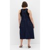 Women's Plus Size Pinafore Midi Dress - dark denim | CITY CHIC - 4 of 4