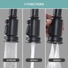 WOWOW Double Handle Bridge Kitchen Faucet with 3-Spray Patterns and 360 Degrees Rotation Spout - 4 of 4