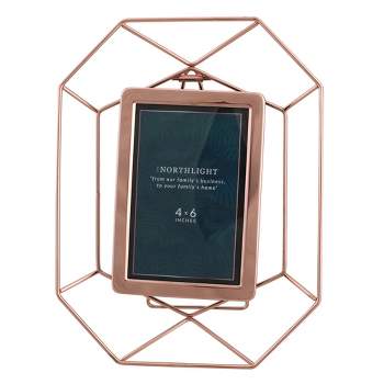Northlight 11" Contemporary Hexagonal 4" x 6" Photo Picture Frame - Rose Gold