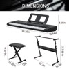 Karl Home 61 Keys  Keyboard Piano with Lighted Keys, Z-Stand, Piano Bench, Pink - 2 of 4