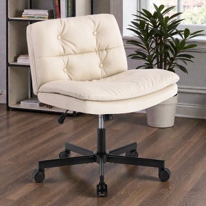 Mshliw Swivel Office Chair with Adjustable Height, Double Layer Cushion, Reclining Tilt, PU Castors and Ergonomic Design for Home Office - 1 of 4