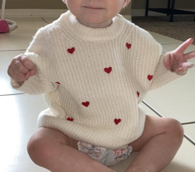 Baby Heart Sweater - Cat & Jack™ Cream : Target