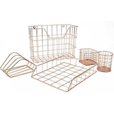 Sorbus 5 Piece Desk Organizer Set - Copper
