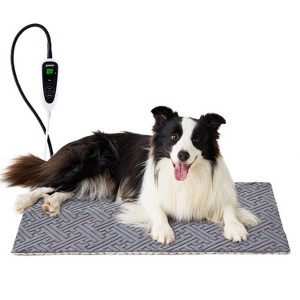 ZOMISIA Dog Heating Pad - 11 Adjustable Temperature and 25 Timer Options, Heated Dog Bed Indoor Waterproof with Chew-Resistant Cord - 1 of 4