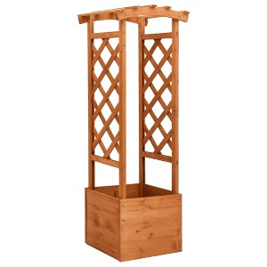vidaXL Trellis Planter with Arch 19.3"x15.4"x51.2" Firwood - 1 of 4
