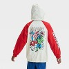 Boys' Avengers Raglan Hooded Jacket - Red/Beige - 3 of 4
