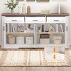 Okak Farmhouse Sideboard Buffet Cabinet with Storage, Fluted Wood Kitchen Console Table with 4 Doors & 3 Drawers for Dining Room Entryway - 4 of 4