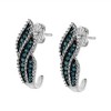 Haus of Brilliance Sterling Silver .5 ct. TDW Treated Blue Diamond Dangling Stud Earrings - 4 of 4