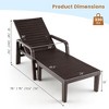 Costway 2 PCS Patio PP Chaise Lounge Chair Reclining Outdoor Adjustable Garden Coffee/Natural - 3 of 4