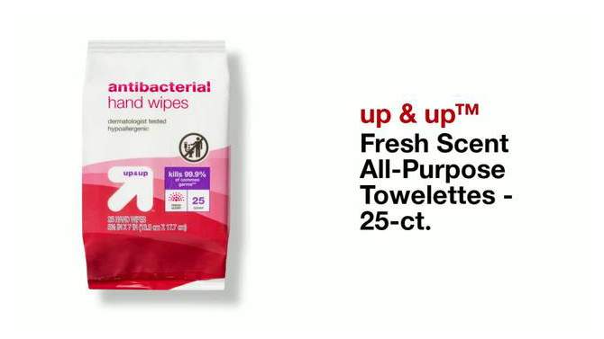 Fresh Scent All-Purpose Towelettes - 25ct - up &#38; up&#8482;, 2 of 7, play video