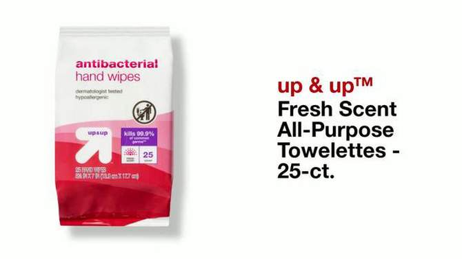 Fresh Scent All-Purpose Towelettes - 25ct - up &#38; up&#8482;, 2 of 7, play video