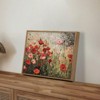 BRINJOY Framed Vintage Floral Landscape Canvas Art - Poppy Field Oil Painting for French Country Farmhouse Decor - 3 of 4
