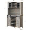 Kitchen Pantry Cabinet with Sliding Barn Door, 70" Farmhouse Coffee Bar Cabinet for Kitchen, Dining Room - 2 of 4
