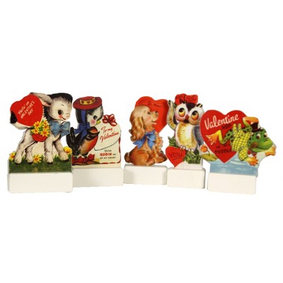 Valentine's Day 4.75" Valentine's Day Dummy Boards Stand Up Love Hearts Primitives By Kathy  -  Decorative Figurines